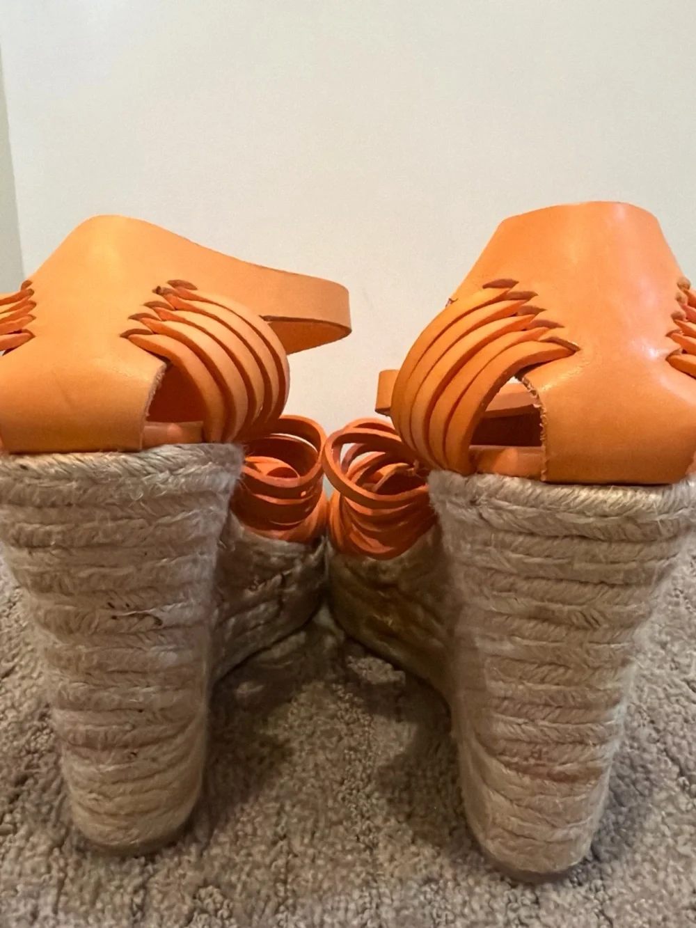 Orange Women's Woven Platform Sandals - Unbranded